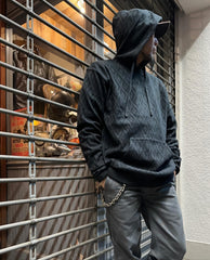 NGT MESH JACQUARD HOODIE - BLACK