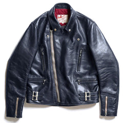 AD-02 Horsehide Double Riders Jacket - Dark Blue - May club