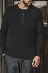 ACV-CSL03 COTTON SILK HENRY NECK - BLACK - May club