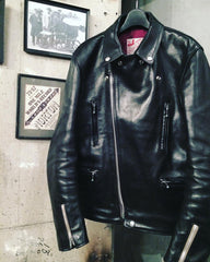 AD-02L HORSEHIDE DOUBLE RIDERS JACKET - BLACK - May club