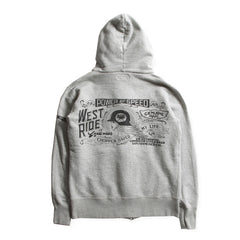 May club -【WESTRIDE】FULL ZIP MC HOODIE - GREY