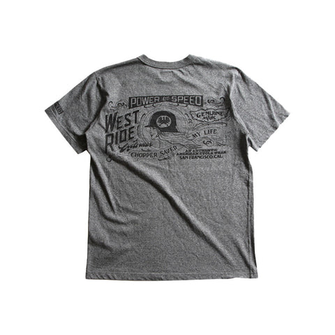 May club -【WESTRIDE】"POWER AND SPEED" TEE - GREY