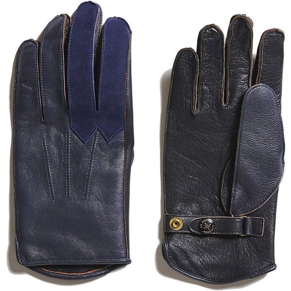 ACV-G02S SHEEPSKIN RACING SUMMER GLOVES - DARK BLUE – May club