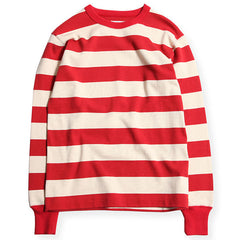 HEAVY BORDER LONG SLEEVES TEE - CREAM /RED - May club