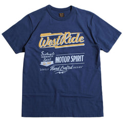 May club -【WESTRIDE】"MOTOR SPIRIT" TEE - FADE NAVY