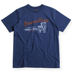 May club -【WESTRIDE】"POWER AND SPEED PISTON" TEE - FADE NAVY