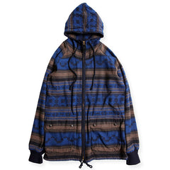 FULL ZIP NEL HOODIE - NAVY - May club