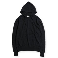 NGT MESH JACQUARD HOODIE - BLACK - May club