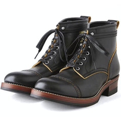 AB-02C STEERHIDE CAP TOE LACE-UP BOOTS - May club