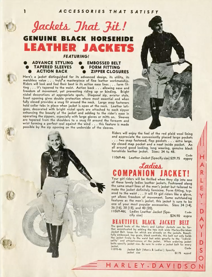 50 S HARLEY DAVIDSON CYCLE QUEEN HORSEHIDE LEATHER MOTORCYCLE JACKET May club