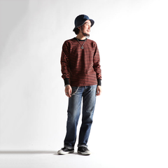 May club -【WESTRIDE】HEAVY BORDER LONG SLEEVES TEE ( 1cm 間隙) - BRK/BLK