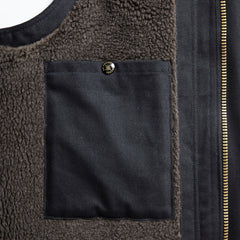 ACV-V01KT COTTON ULSTER VEST - BLACK - May club