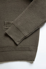 ACV-KN06 WAFFLE COTTON KNIT CARDIGAN - ARMY GREEN - May club