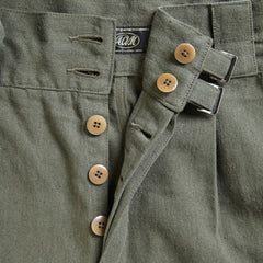 LINEN GURKHA SHORTS - ARMY GREEN - May club