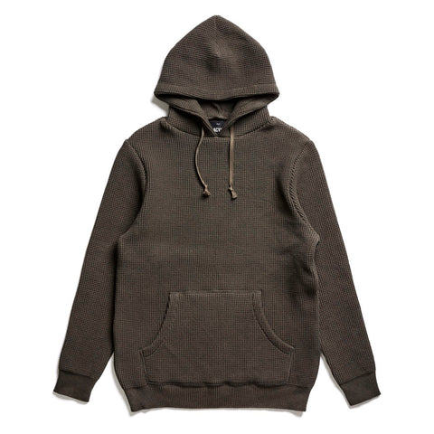 ACV-KN07 WAFFLE COTTON KNIT HOODIE - ARMY GREEN - May club
