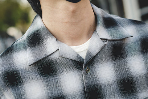 ACV-SH02CLROM OMBRE CHECK SLANT POCKET OPEN COLLAR SHIRT – May club