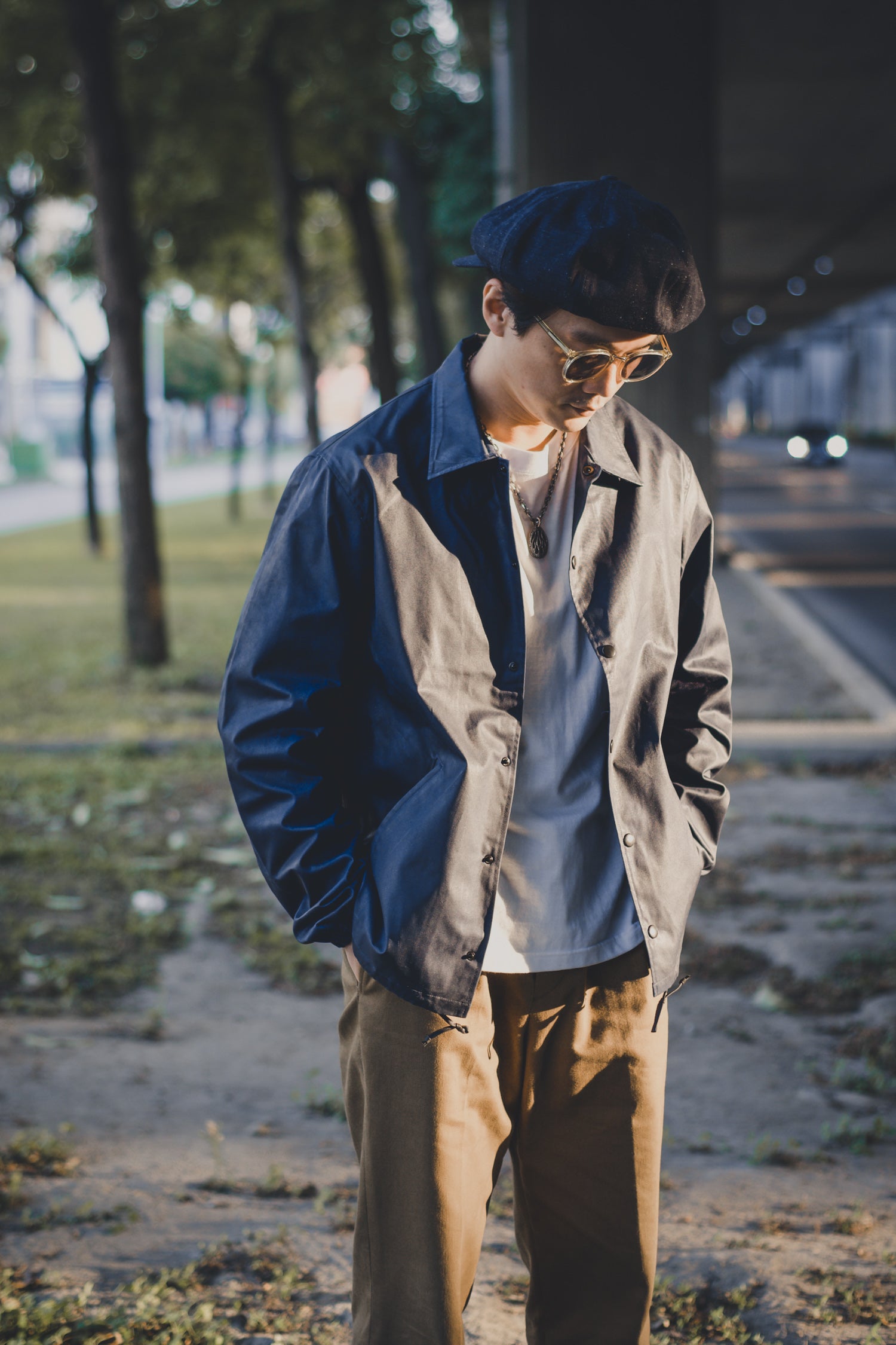 ACV-WX03 WAXED COTTON COACH JACKET - NAVY – May club