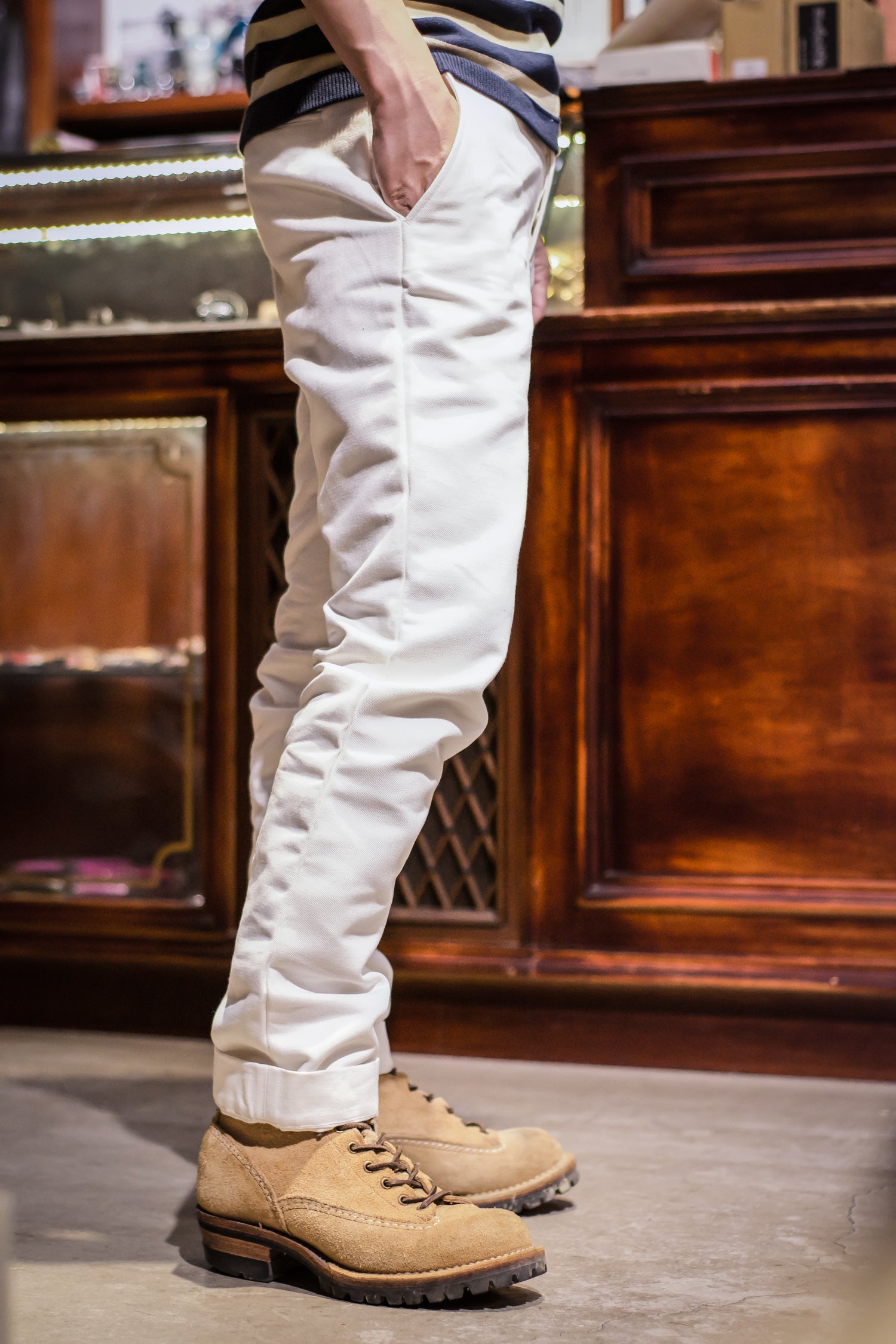 ACV-TR01CL HEAVY LINEN TROUSERS - WHITE - May club