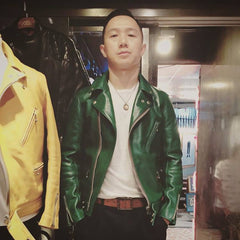 AD-03 Horsehide British Asymmetry Jacket - Green - May club