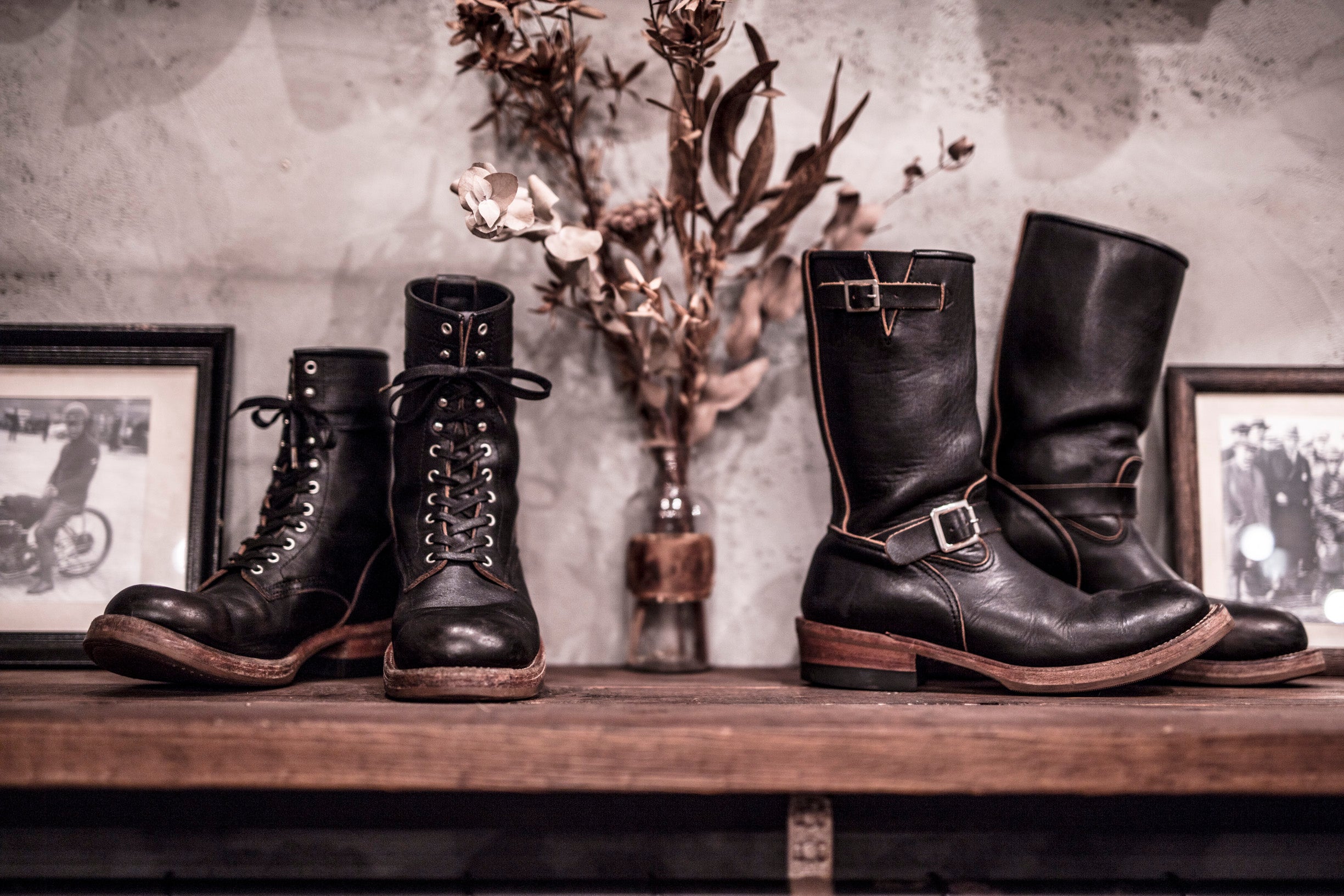 May club -【Addict Clothes】AD-S-01 STEERHIDE ENGINEER BOOTS - BLACK