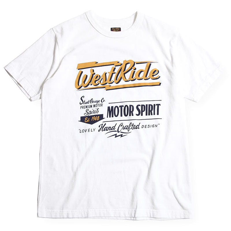 May club -【WESTRIDE】"MOTOR SPIRIT" TEE - WHITE