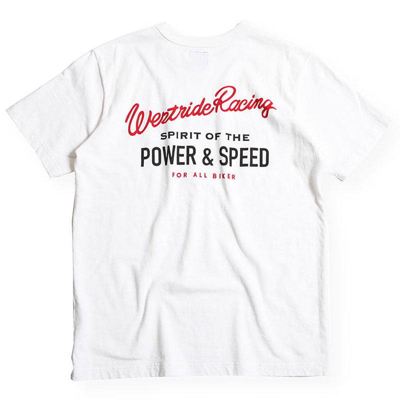 May club -【WESTRIDE】"POWER AND SPEED PISTON" TEE - WHITE