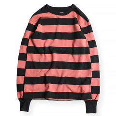 HEAVY BORDER LONG SLEEVES TEE - BLK / DUSTY PINK - May club