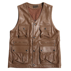 FORT MORGAN VEST - STEERHIDE BROWN - May club