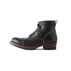 AB-02C STEERHIDE CAP TOE LACE-UP BOOTS - May club