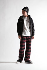 BORDER LONG PANTS - MRN/BLK - May club