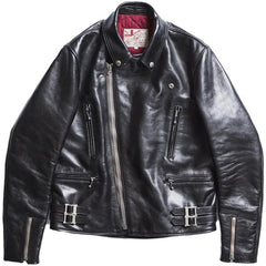 May club -【Addict Clothes】AD-02 Horsehide Double Riders Jacket - Black