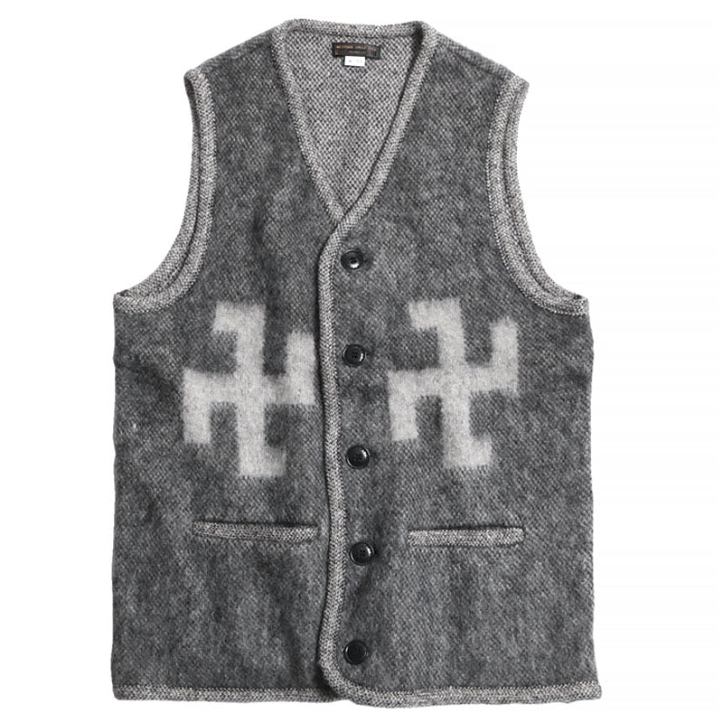 SWASTIKA MOHAIR VEST - GRY - May club