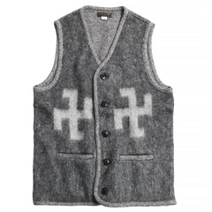 SWASTIKA MOHAIR VEST - GRY - May club