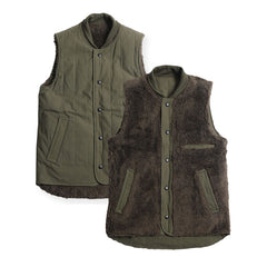 REVERSIBLE RDJ FUR VEST - OLIVE - May club