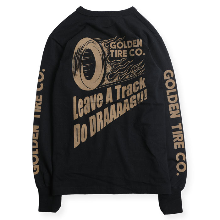 "LEAVE A TRACK" LONG SLEEVES TEE - BLACK - May club