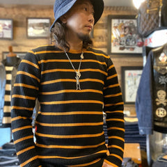 May club -【WESTRIDE】CLASSIC RIB  RANDOM SWEATER - BLK/CGNC