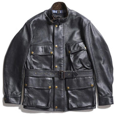 AD-10 SHEEPSKIN BMC JACKET - BLACK（茶芯） - May club