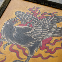 TATTOOED LEATHER ART - CROW SKULL - May club