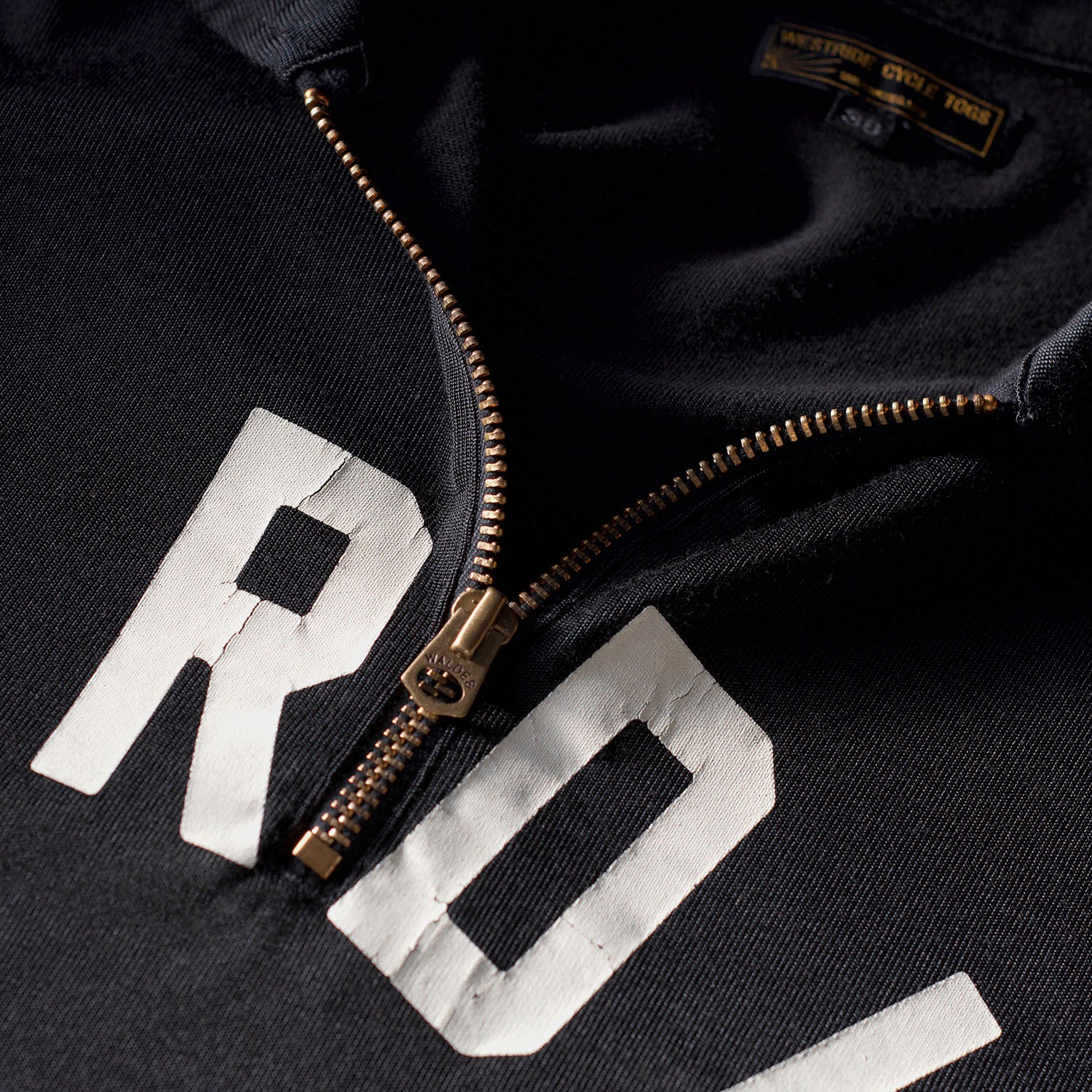 VINTAGE RACING RAYON HALF ZIP: HD BLACK - May club