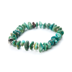 Natural Stone Turquoise Beads & Silver Bracelet - May club