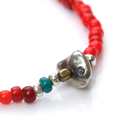 May club -【SunKu】White Heart Beads Bracelet (Red)