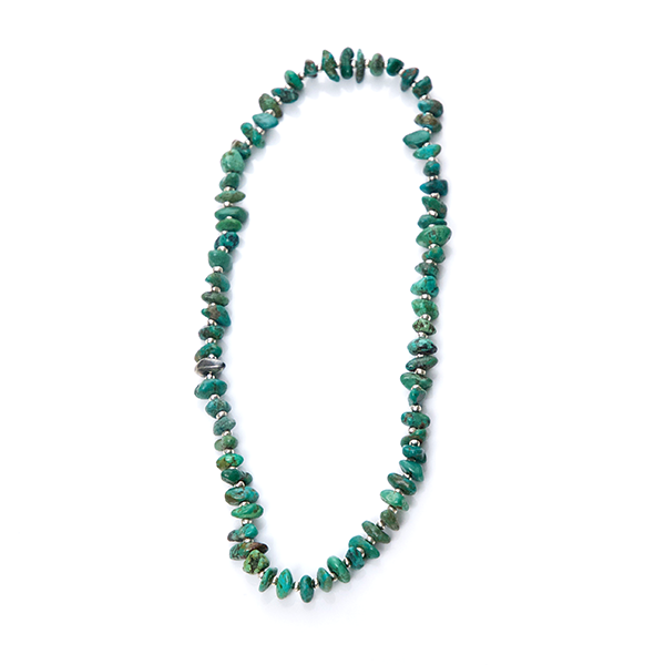 Natural Stone Turquoise Beads & Silver Necklace - May club