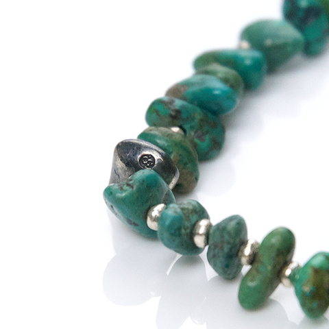 Natural Stone Turquoise Beads & Silver Necklace - May club