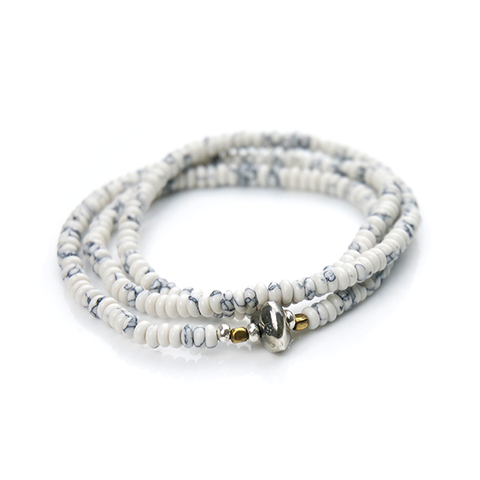 Howlite Beads Necklace & Bracelet - May club