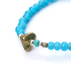 White Heart Beads Bracelet (Sky Blue) - May club