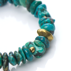 May club -【SunKu】Natural Stone Turquoise Beads & Brass Bracelet