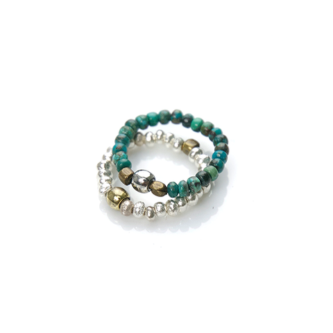 Turquise & Silver Beads Ring - May club