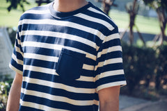 NGT BORDER PKT TEE - NVY/OAT - May club