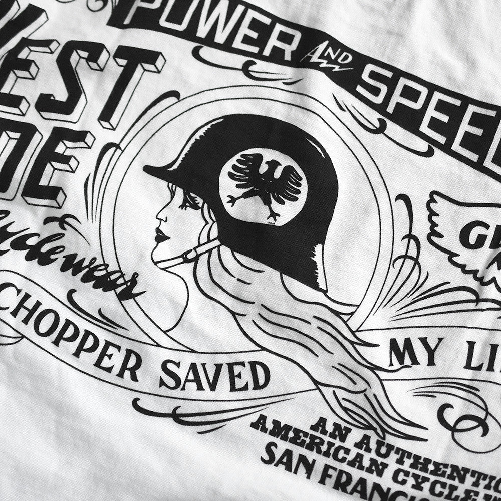 May club -【WESTRIDE】"POWER AND SPEED" TEE - WHITE