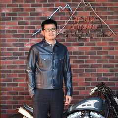 May club -【Addict Clothes】AD-08 HORSEHIDE GRANADA jacket - Dark Blue